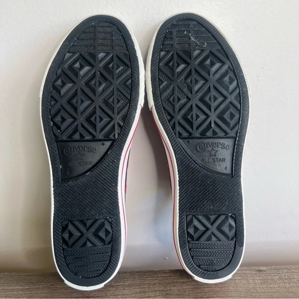 Converse Junior All Star Ox Black Hot Pink Shoe Size 4 #428